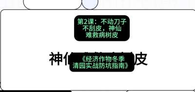 第2节：【物理手段】不动刀子不刮皮，神仙难救病树皮，课程：《经济作物冬季清园&middot;实战防坑指南》#识农AI