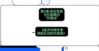 第5节：【柑橘清园】采后恢复与红蜘蛛的&ldquo;拉锯战&rdquo;，课程：《经济作物冬季清园&middot;实战防坑指南》#识农AI